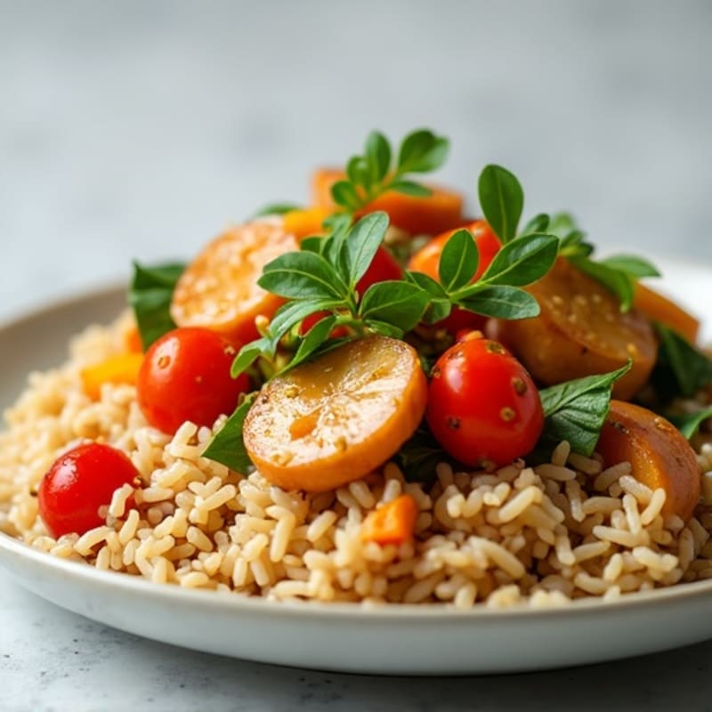 Lean Turkey and Veggie Stir Fry with Brown Rice