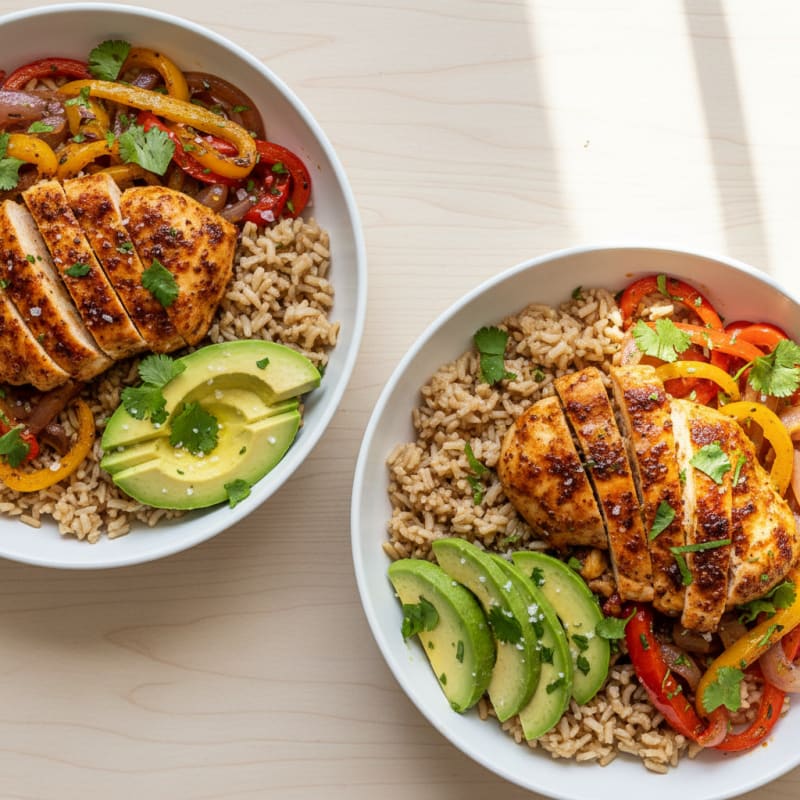Smoky Chili-Lime Chicken Fajita Bowls