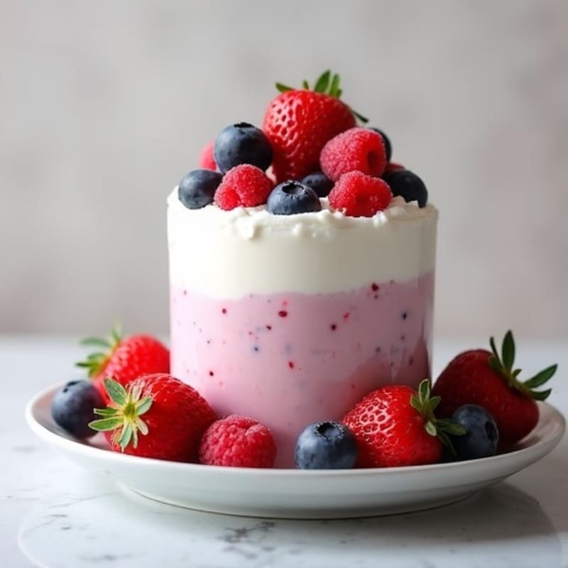 Greek Yogurt Protein Mousse with Mixed Berries