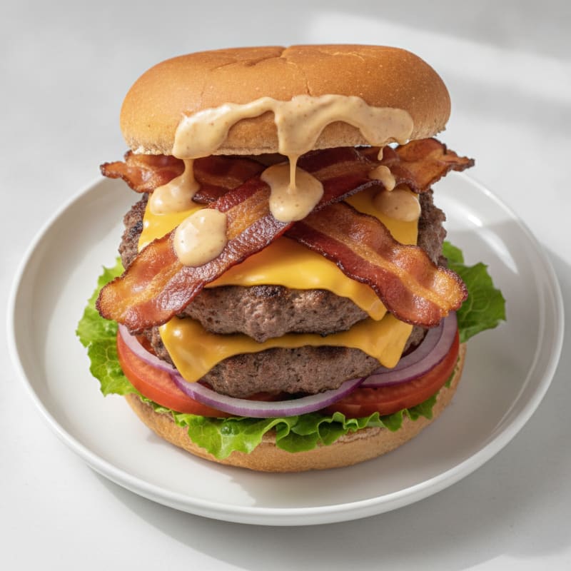 Double Bacon Cheeseburger with Secret Sauce