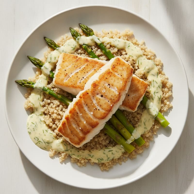 Pan-Seared Alaskan Cod with Lemon-Dill Sauce