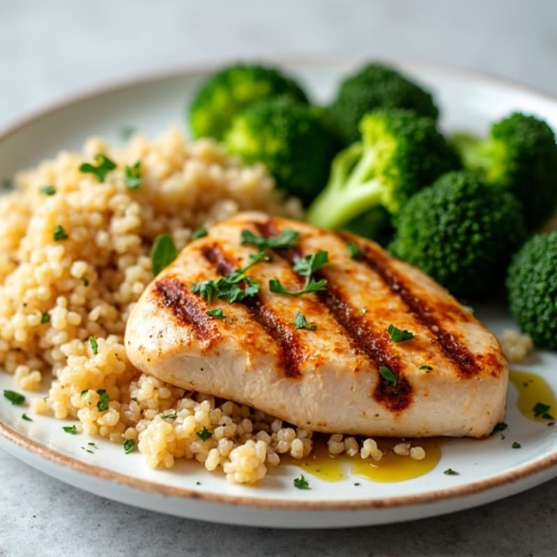 Grilled Turkey Breast with Quinoa and Steamed Broccoli