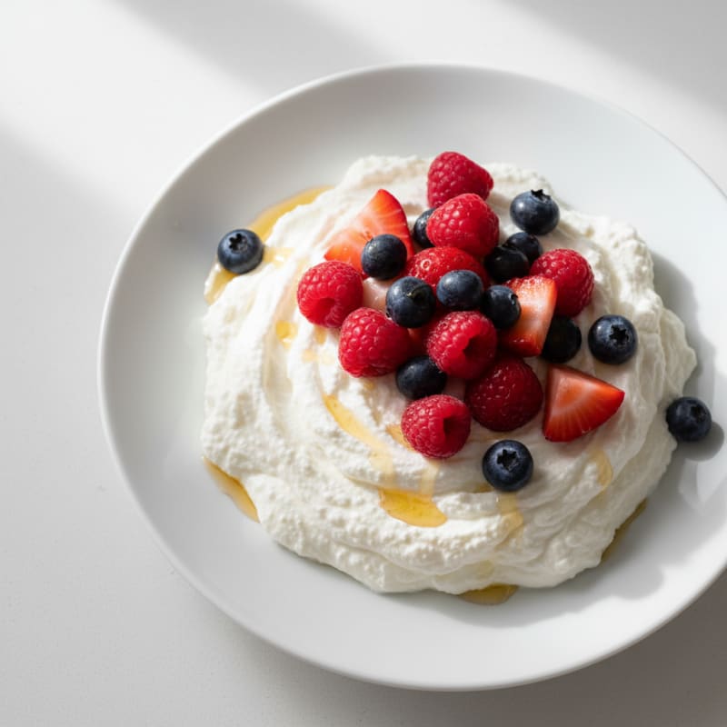 Silky Greek Yogurt Protein Mousse with Mixed Berries
