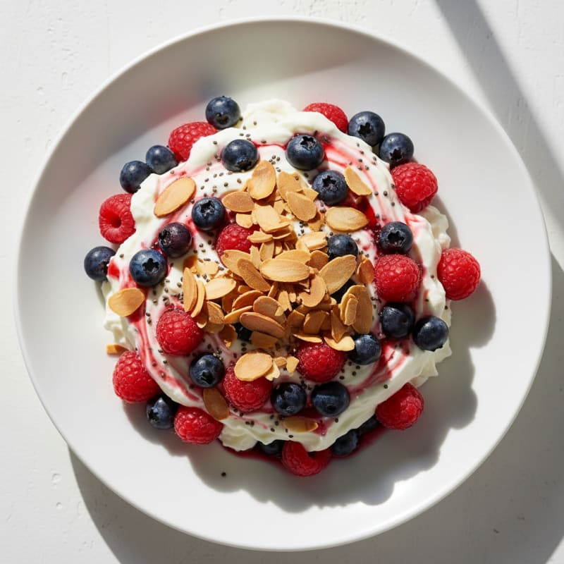 Greek Yogurt Protein Parfait with Mixed Berries