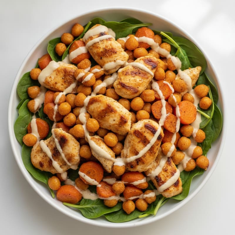 Roasted Carrot and Chickpea Bowl