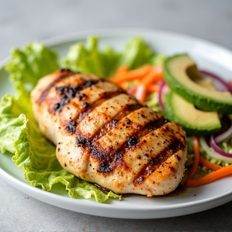 Grilled Chicken Breast with Crunchy Cabbage Slaw