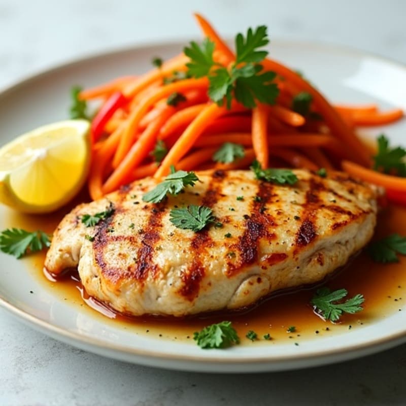 Grilled Chicken Breast with Zesty Carrot Slaw