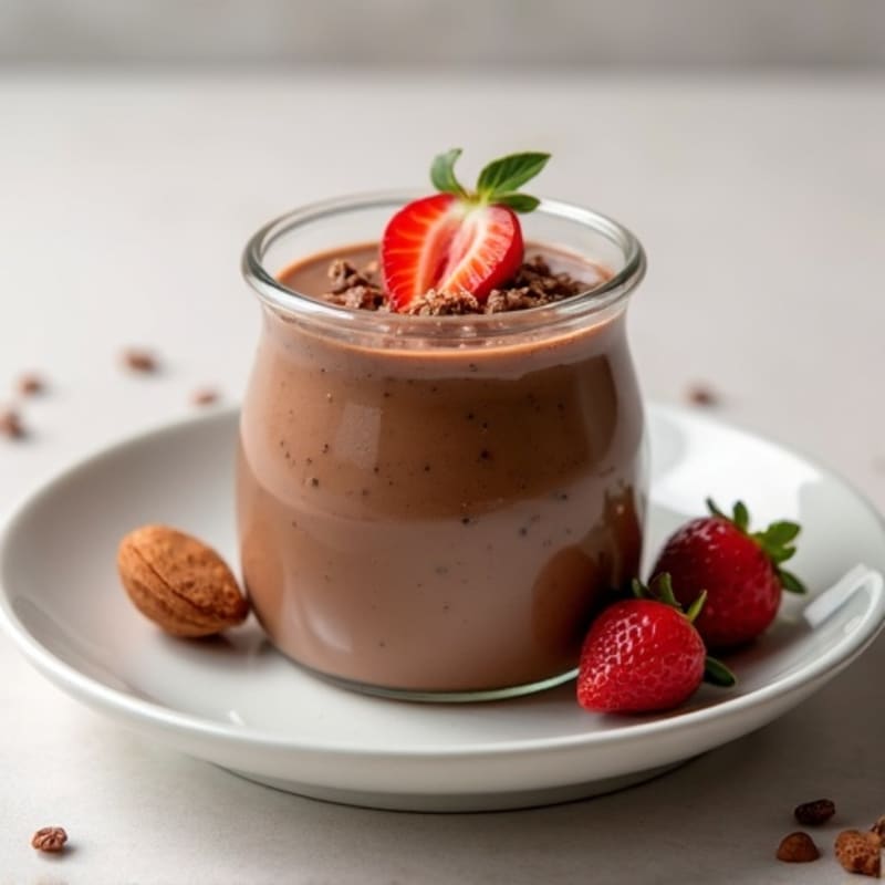 Silky Chocolate Protein Pudding with Almond Butter Swirl