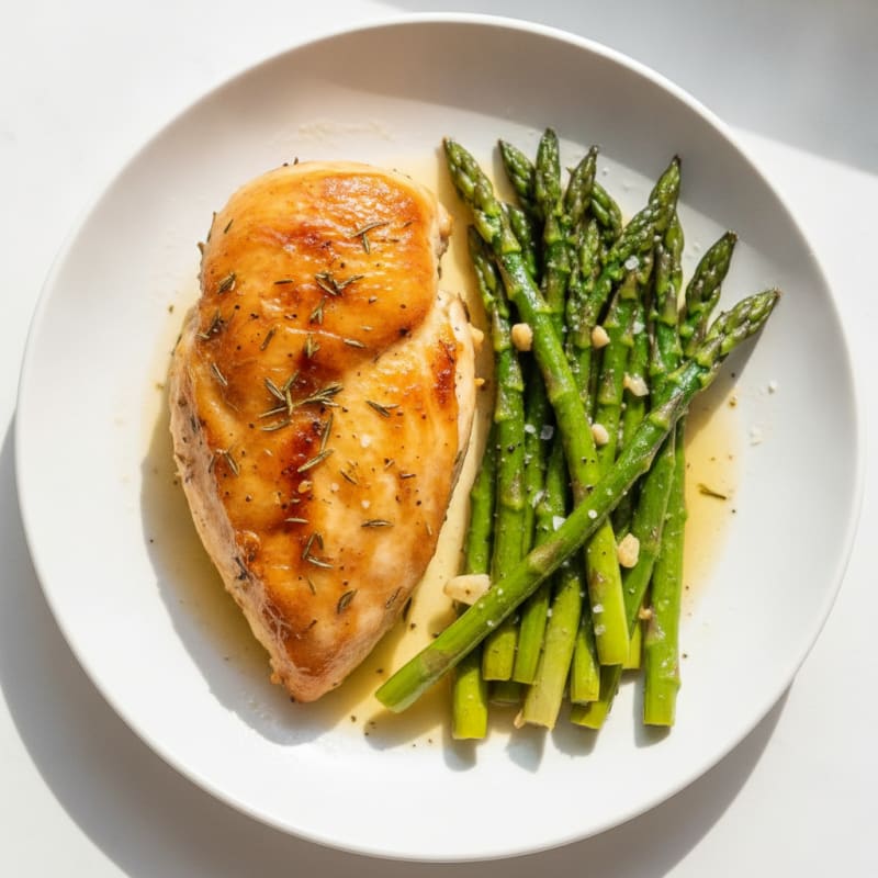 Lemon-Herb Roasted Chicken with Asparagus