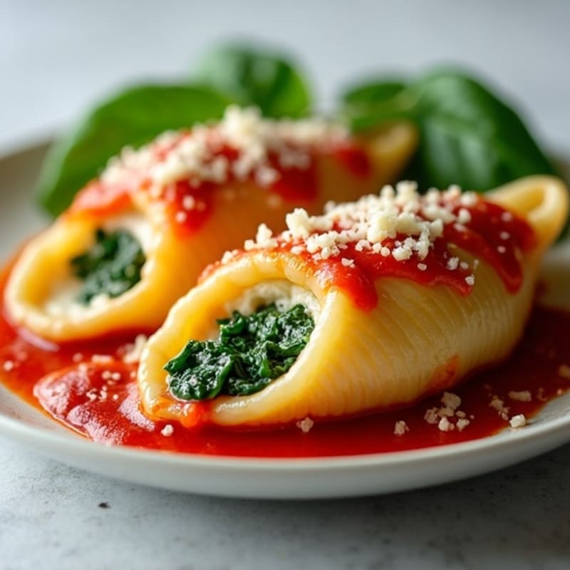 Creamy Ricotta & Spinach Baked Stuffed Shells