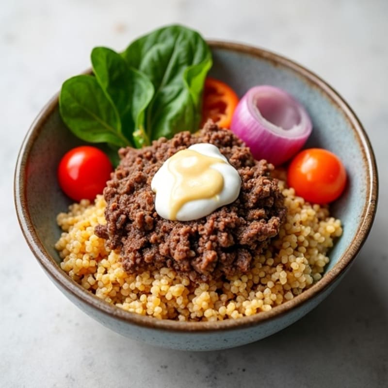 Seasoned Ground Beef Bowl with Special Sauce