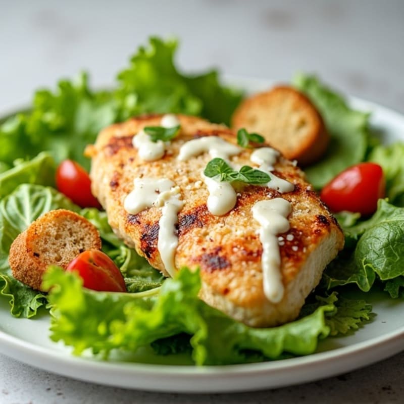 Grilled Chicken with Crisp Romaine and Creamy Caesar Dressing