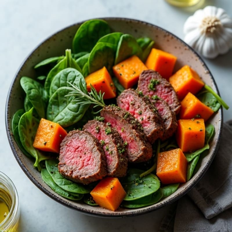 Garlic-Herb Steak Bowl with Roasted Sweet Potato