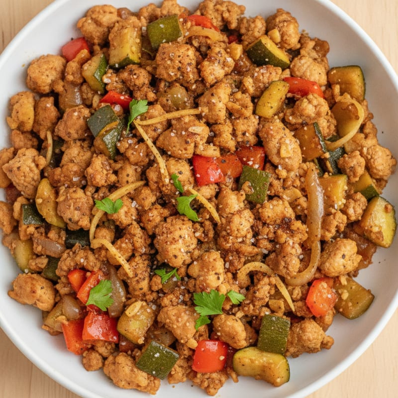 Ground Chicken and Vegetable Skillet