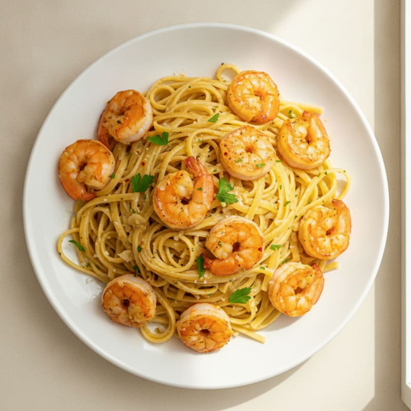 Garlic Butter Shrimp Scampi with Linguine