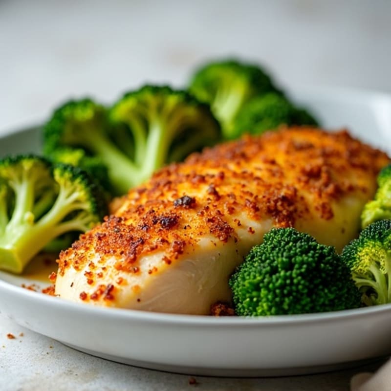 Crispy Baked Ginger-Garlic Chicken with Broccoli