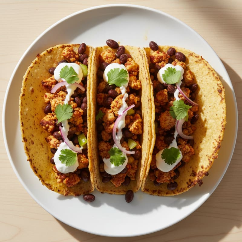 Crispy Chili-Lime Soy Protein Tacos