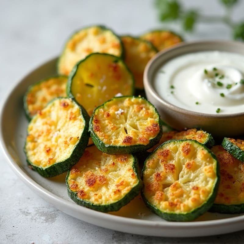 Crispy Baked Zucchini Chips with Sea Salt