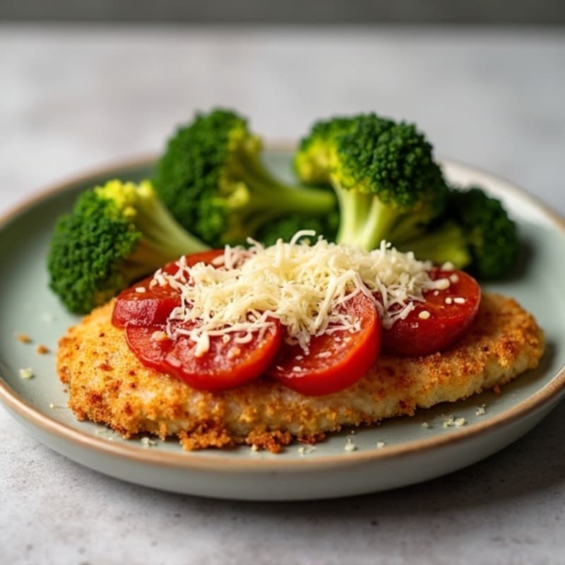 Crispy Baked Chicken Parmesan with Roasted Broccoli