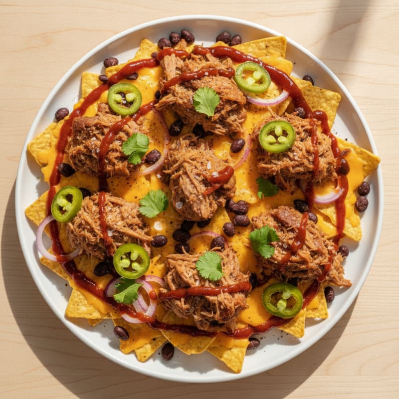 Pulled Pork Nachos with Pickled Jalapeños