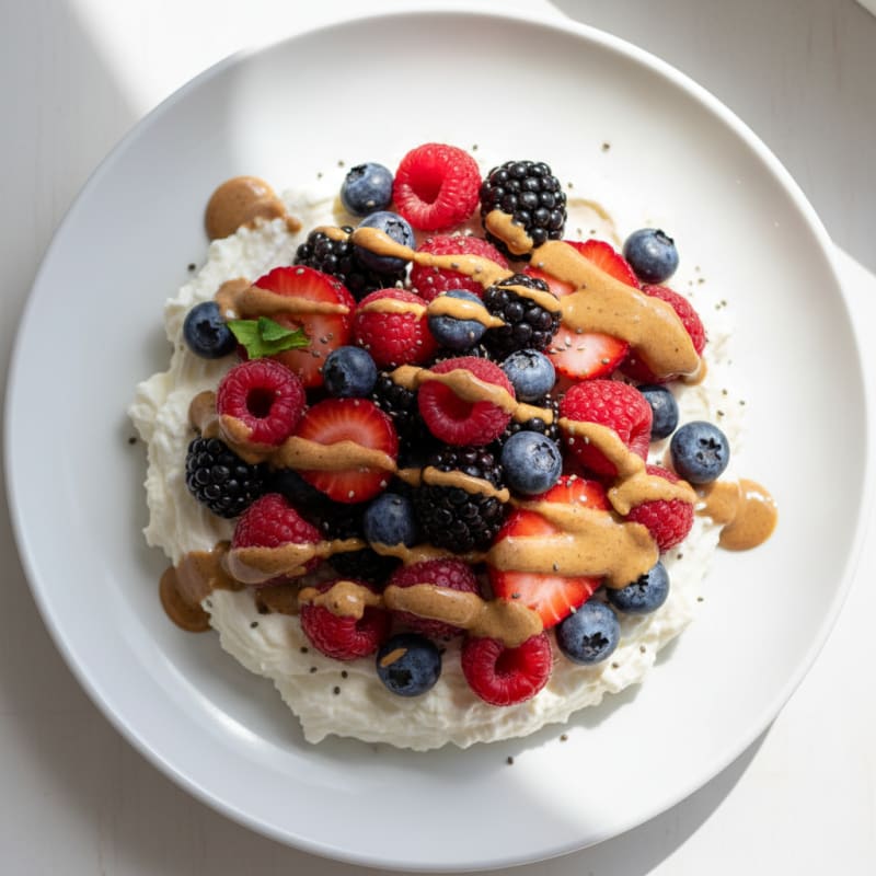 Silky Greek Yogurt Protein Pudding with Mixed Berries