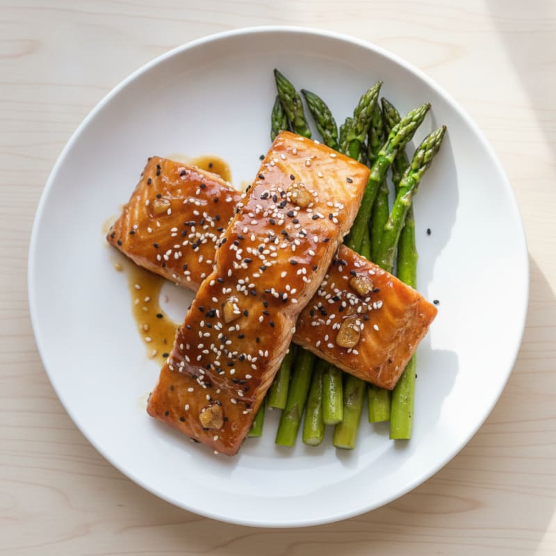 Teriyaki Glazed Salmon with Roasted Asparagus
