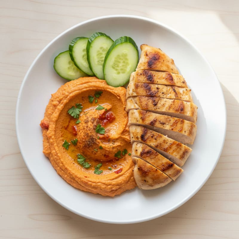 Roasted Red Pepper Hummus Plate