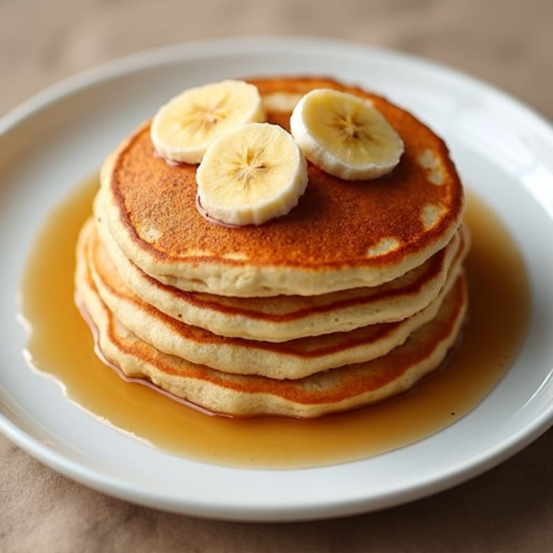 Fluffy Protein Pancakes with Caramelized Bananas