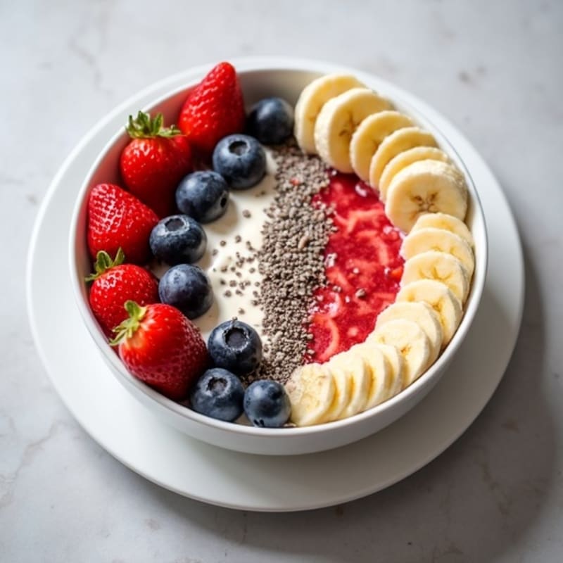 Fresh Strawberry Banana Blueberry Power Bowl