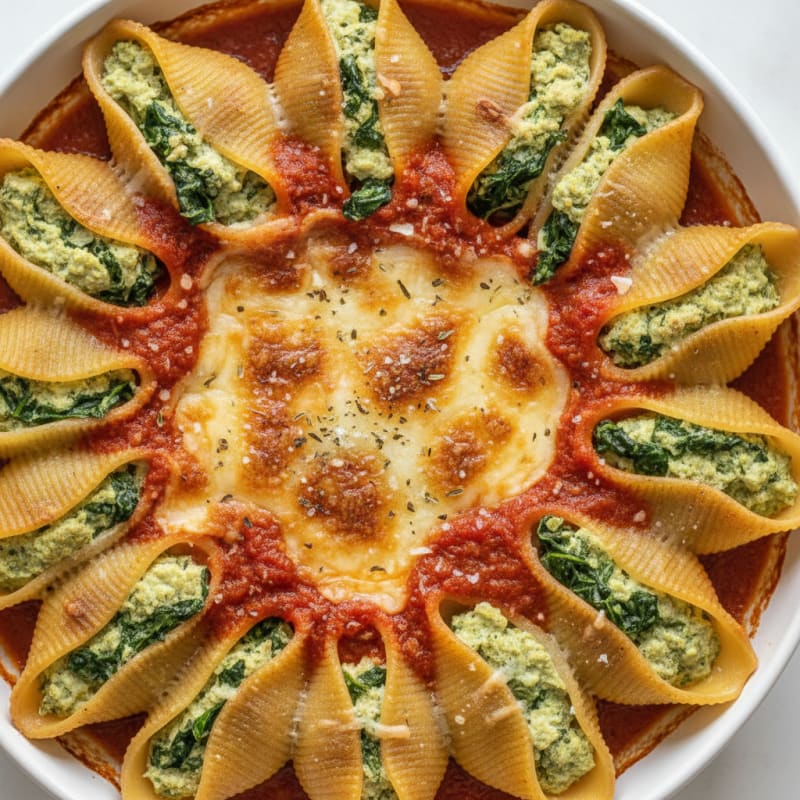 Baked Spinach Ricotta Stuffed Shells