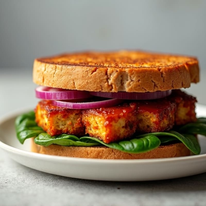 Crispy Smoky BBQ Tempeh Sandwich
