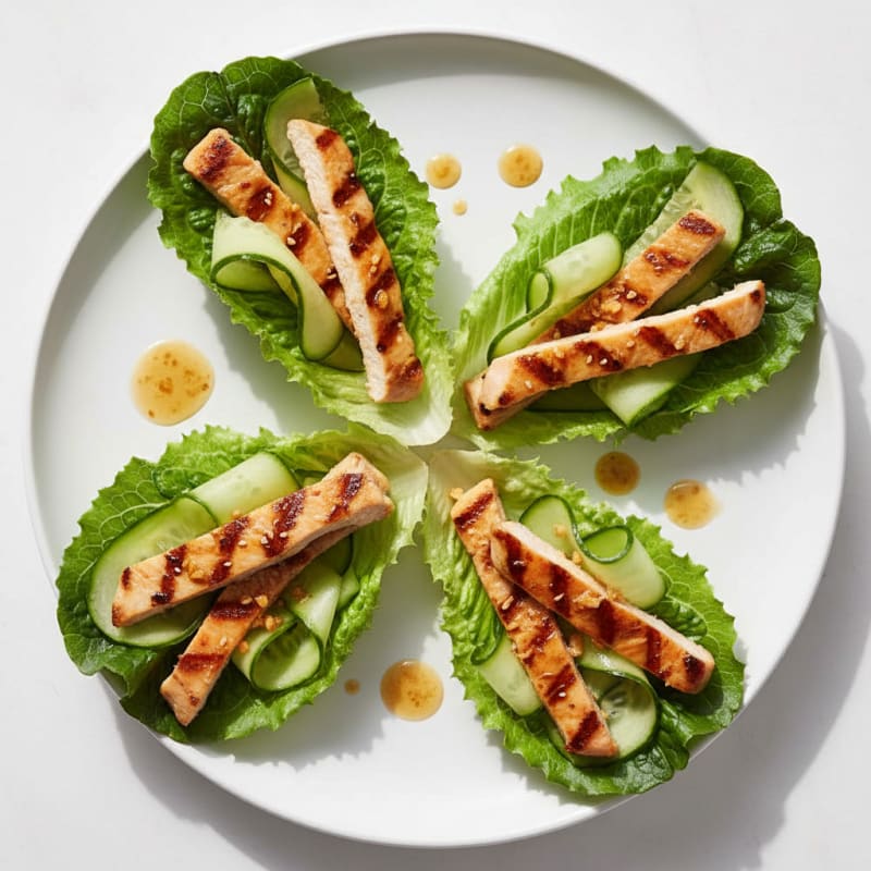 Grilled Turkey and Cucumber Lettuce Wraps