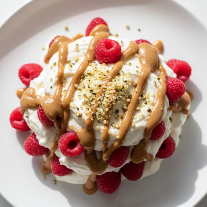 Greek Yogurt Protein Parfait with Almond Butter and Berries