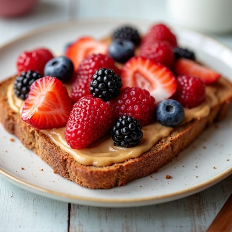 Crispy Whole Grain Peanut Butter and Fresh Berry Toast