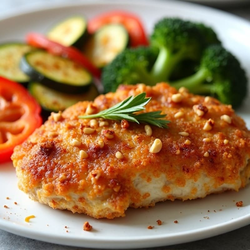 Crispy Peanut Chicken with Roasted Vegetables