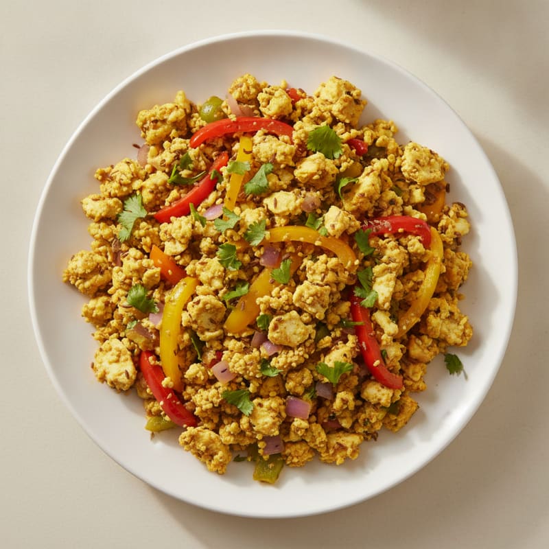 Paneer Scramble with Bell Peppers