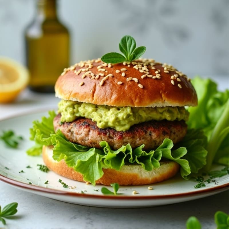 Herb-Crusted Turkey Burger with Avocado Smash
