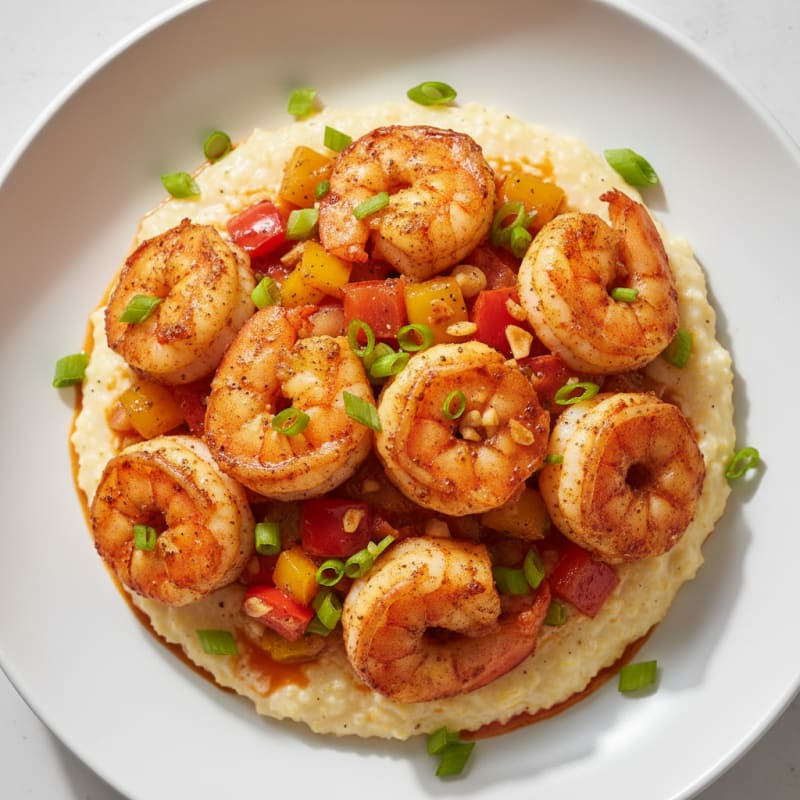 Zesty Cajun Shrimp with Creamy Grits