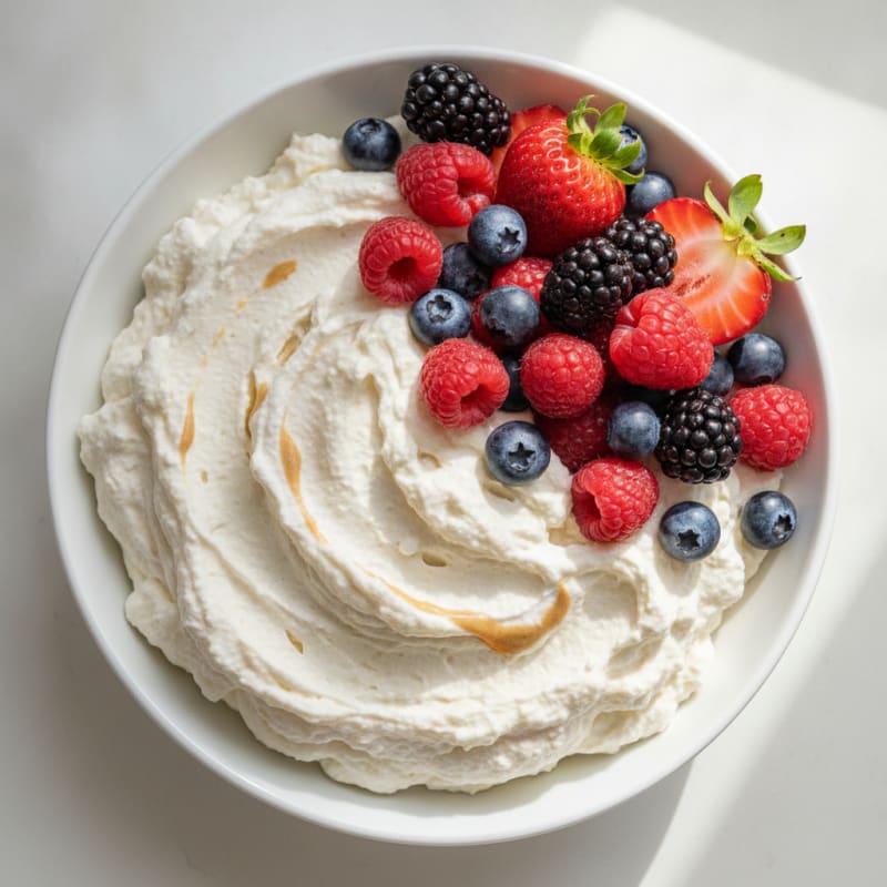 Creamy Greek Yogurt Protein Mousse with Mixed Berries