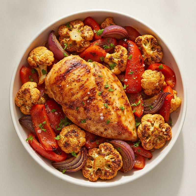 Spicy Harissa Chicken with Roasted Vegetables