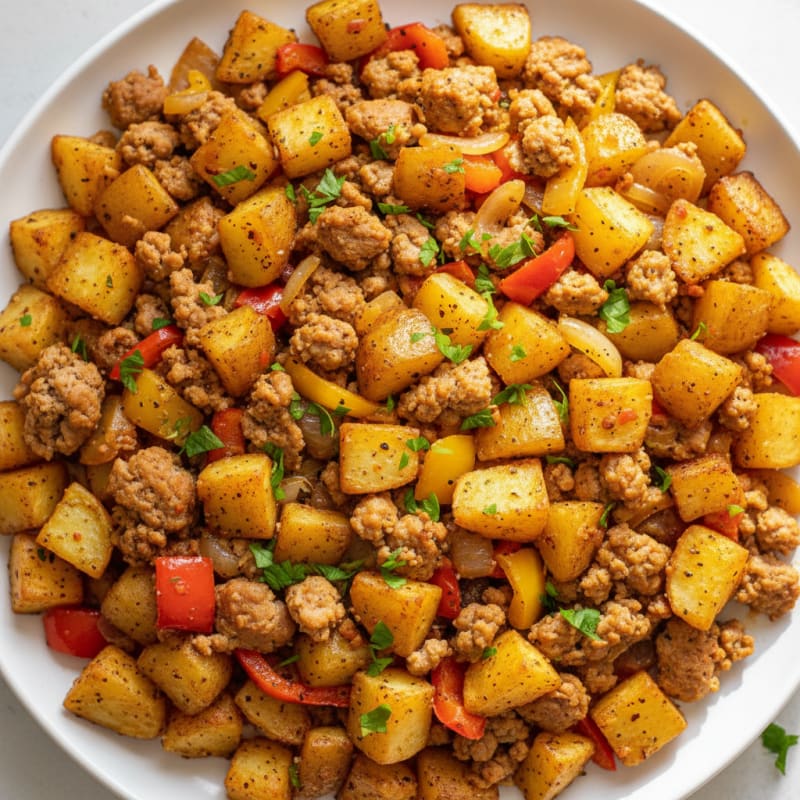 Golden Potato and Sausage Breakfast Skillet