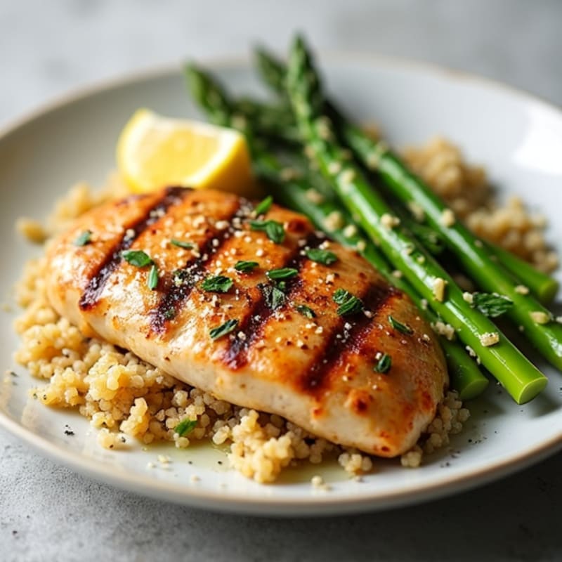 Grilled Chicken Breast with Asparagus and Quinoa