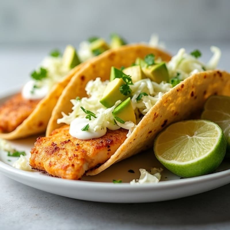 Crispy Baked Fish Tacos with Zesty Cabbage Slaw