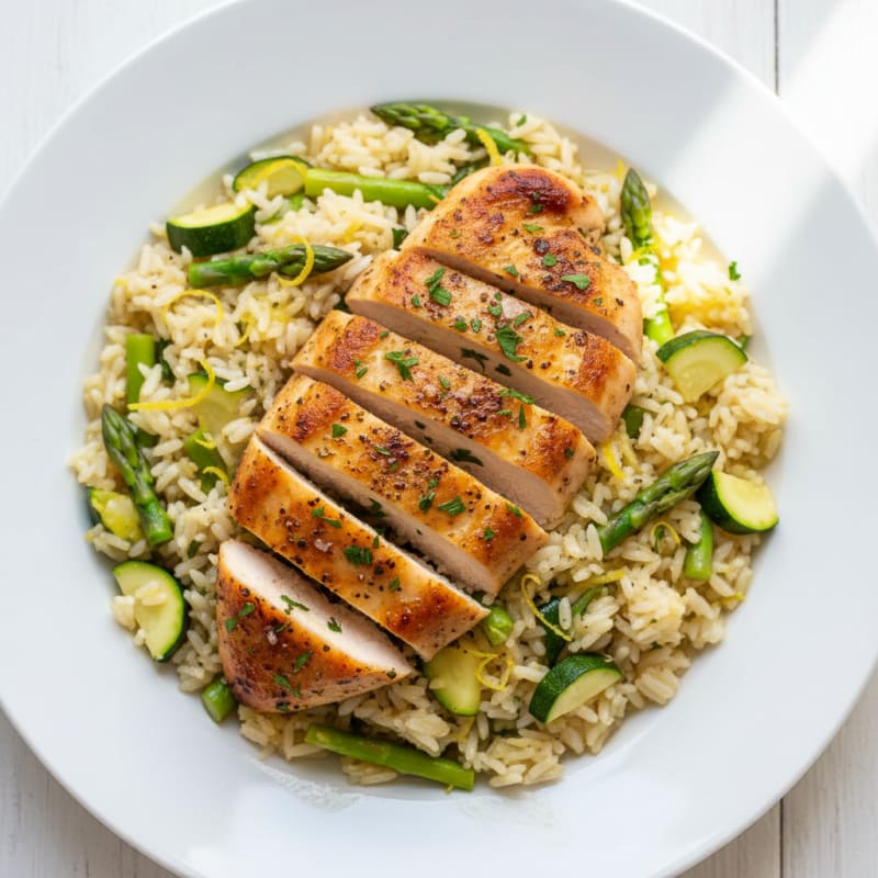 Lemon Herb Chicken and Rice Pilaf