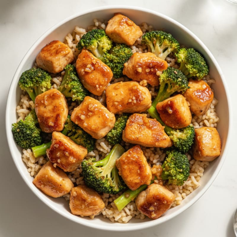 Honey-Garlic Chicken and Broccoli Bowl