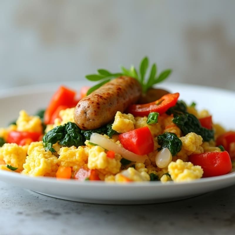 Savory Chicken Sausage and Veggie Scramble