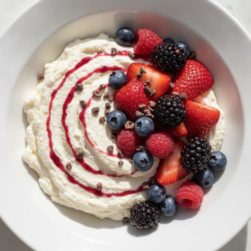 Silky Greek Yogurt Protein Mousse with Mixed Berries