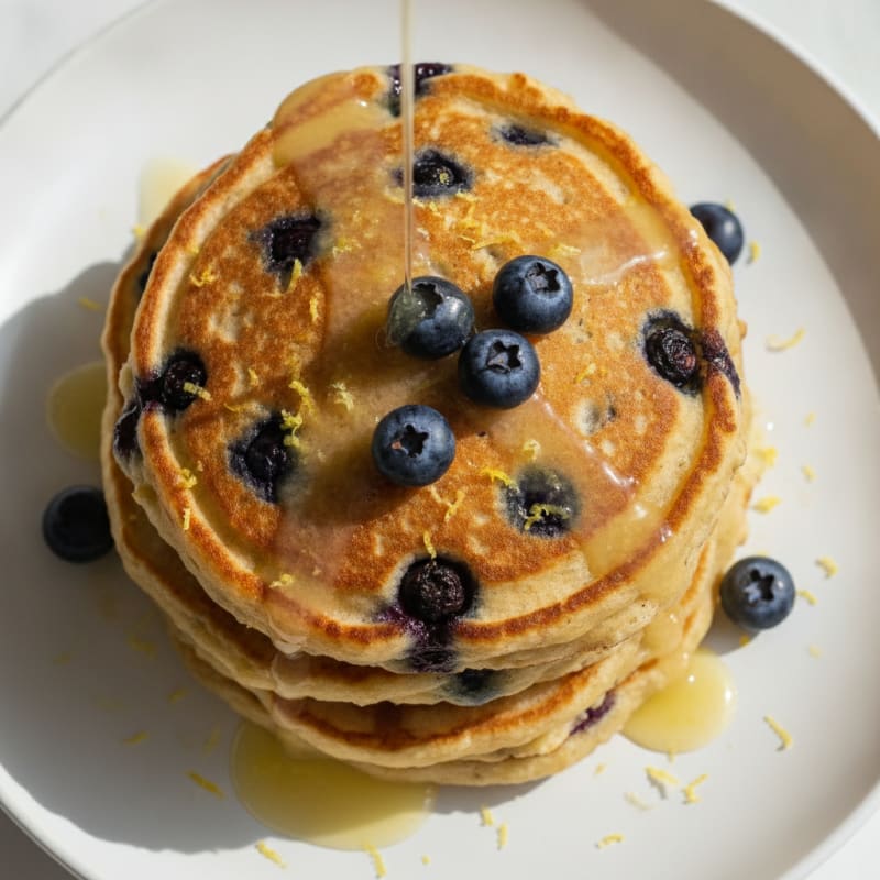 Blueberry Ricotta Pancakes with Lemon Zest