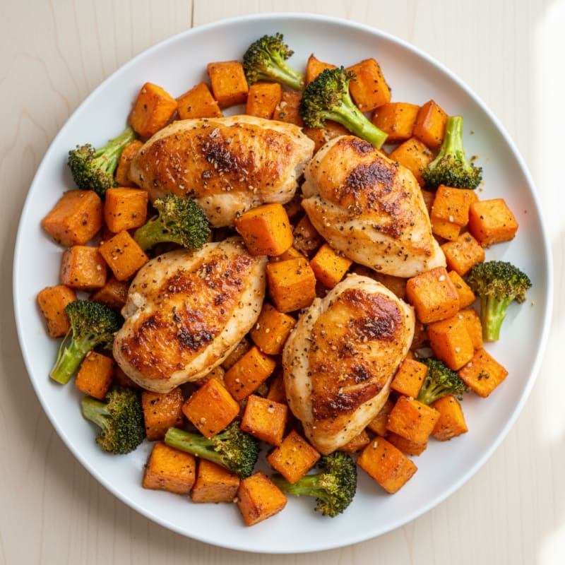 Sweet Potato and Chicken Tray Bake