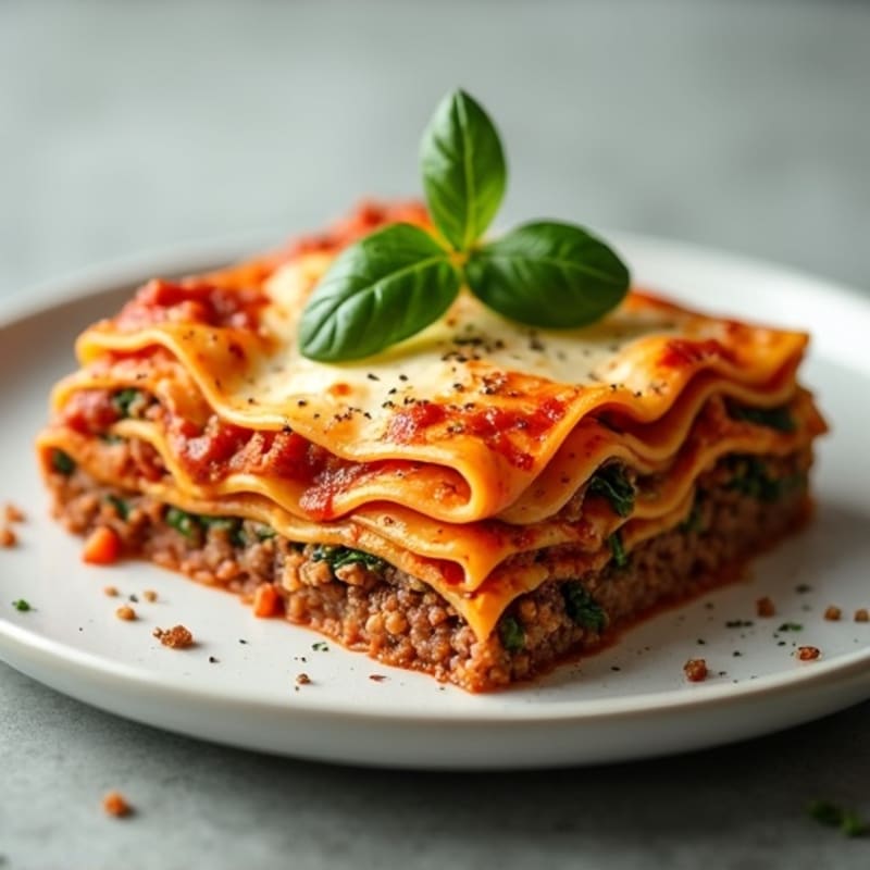 Lean Ground Beef and Ricotta Lasagna Bake with Fresh Spinach
